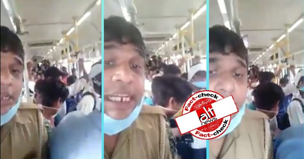 Video of DTC personnel complaining about lack of social distancing in Delhi bus is from March