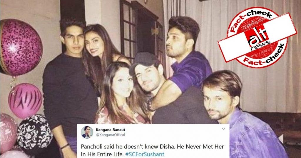 No, Sushant Singh Rajput’s ex-manager Disha Salian is not in this photo with Sooraj Pancholi
