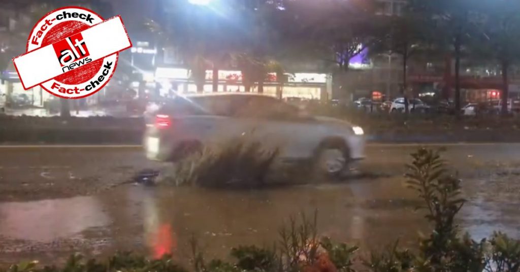 Video from China shared as vehicles driving on potholed road in Mumbai