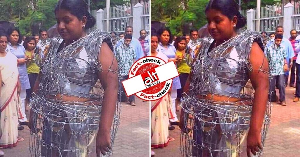 Old image of Sri Lankan artist viral as woman protesting against rape in India