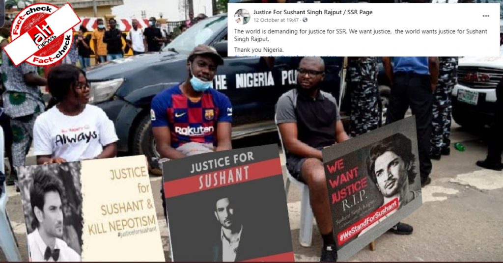 Photo of Nigerian protest against police brutality morphed as ‘Justice for Sushant’ rally