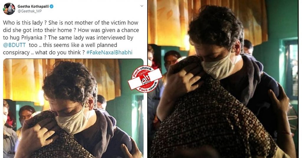 Priyanka Gandhi hugged Hathras victim’s mother, BJP members falsely identify her as ‘Naxal bhabhi’