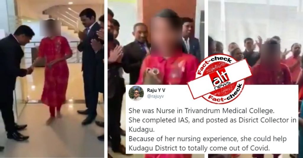 Unrelated video viral as Kodagu ‘district collector’ felicitated for leading fight against COVID