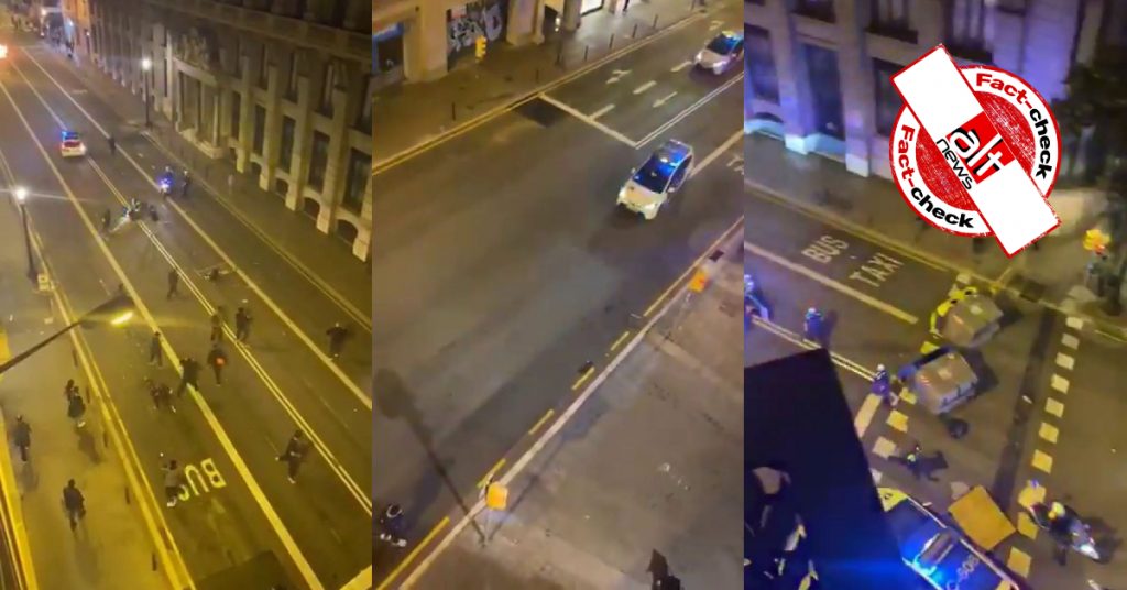 Video of police clashing with protestors in Barcelona falsely viral as France