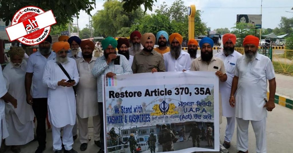 Old, unrelated photo shared as farmers protesting revocation of Article 370