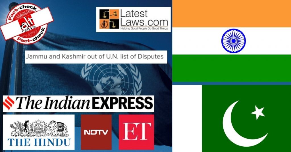Old unfounded reports of removal of JK from UN ‘list of disputes’ viral again