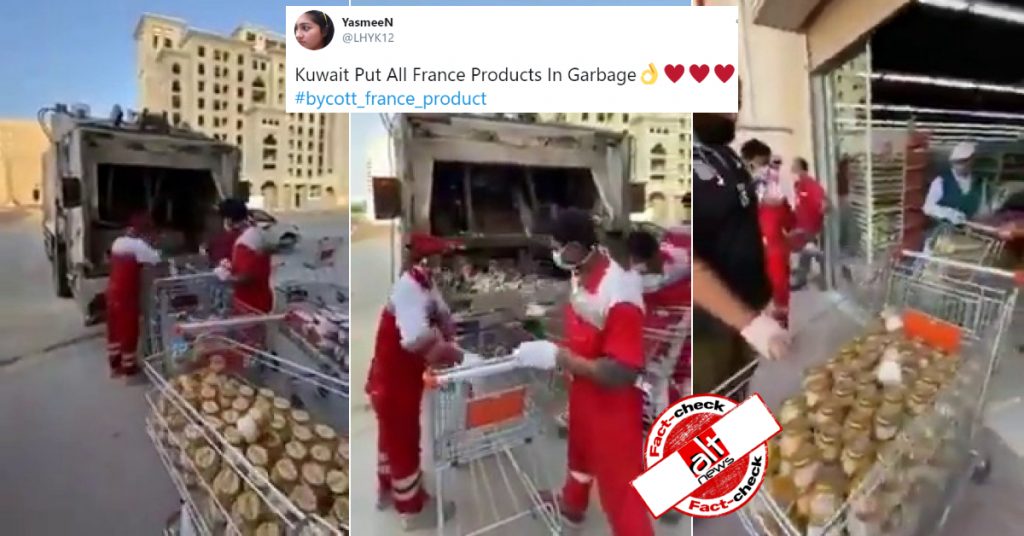 Old video of spoilt cheese thrown in Saudi Arabia shared as Kuwaitis partake in ‘boycott France’