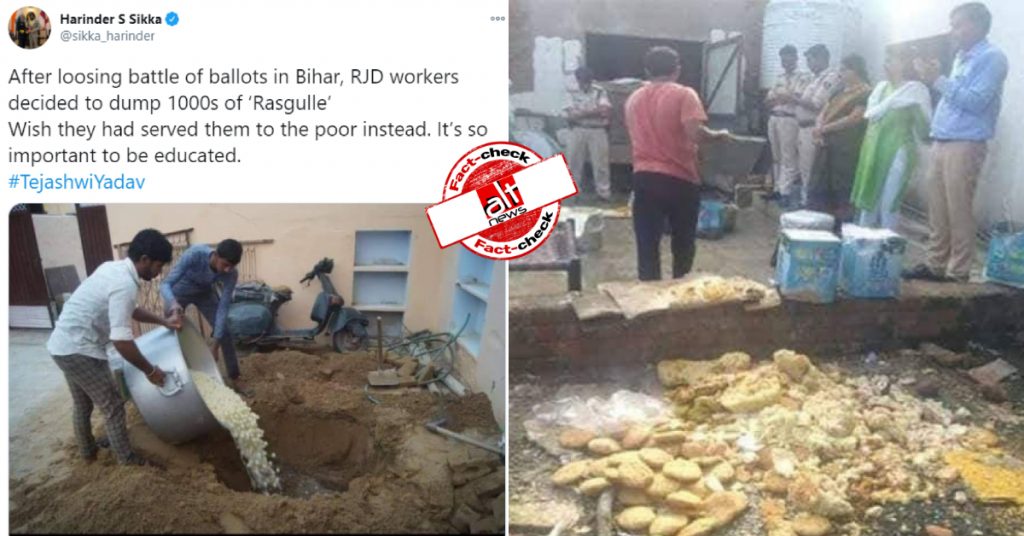 RJD workers dump sweets after Bihar election loss? Old photos from raids at confectioneries viral