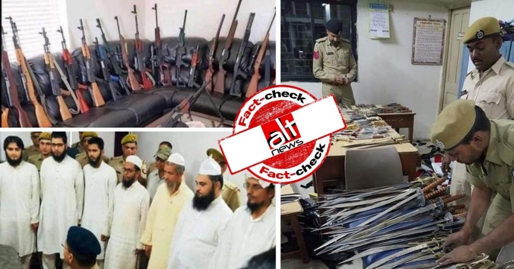 Unrelated photos viral with image of accused arrested in illegal arms racket in UP madrasa last year