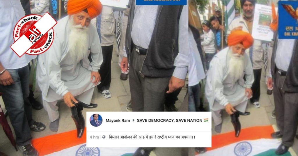 Old photo from UK falsely shared as Indian flag desecrated during farmers’ protest