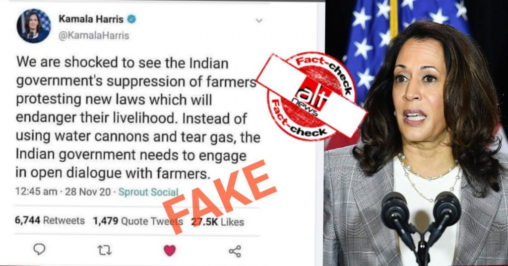 Kamala Harris criticised Modi for farmers’ protest? No, Canadian MP’s tweet edited