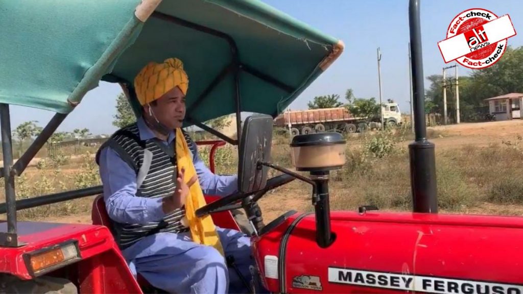 Photo of Dr Kafeel Khan in Rajasthan shared as him riding tractor in Delhi