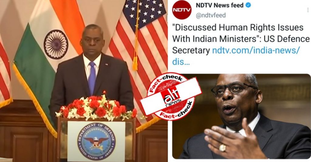 NDTV targeted over reporting on the record statement of US Defense Secretary