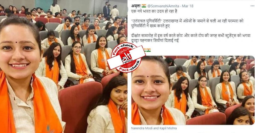 Fact-check: Did Uttaranchal University mandate saffron scarf at convocation ceremony?