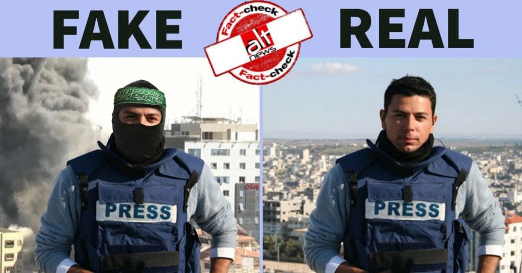 Image morphed to falsely claim AP reporter donned Hamas headband