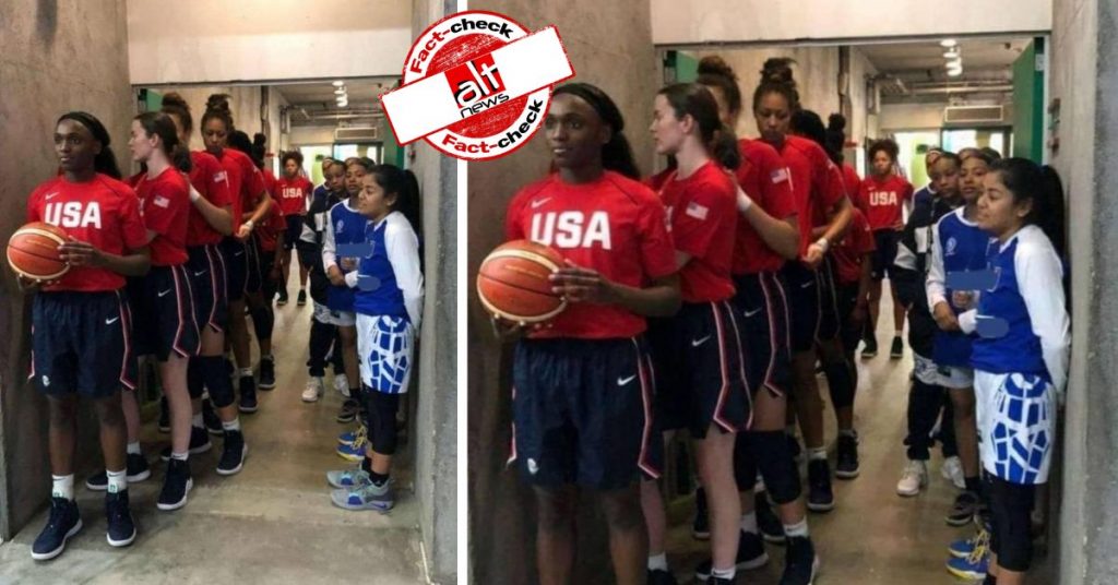Photo of El Salvador women’s basketball team with US team shared as India