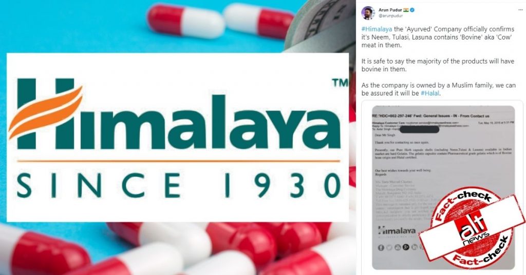 Fact-Check: Does Himalaya’s neem, tulasi, lasuna supplements contain bovine extract?