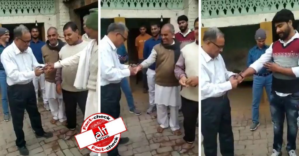 Man cutting Kalawas from people’s wrists is NOT Samajwadi Party leader