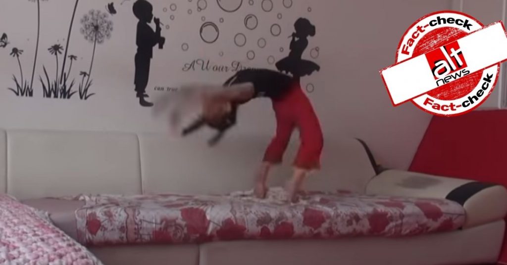 Video of girl performing somersaults is not from India