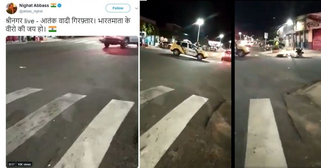 Video from Brazil shared as terrorist caught in Srinagar