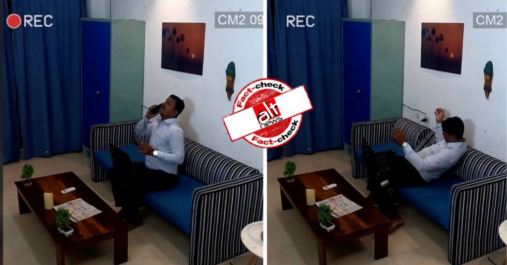 Video claiming mobile phone on charge explodes when man drinks water is staged