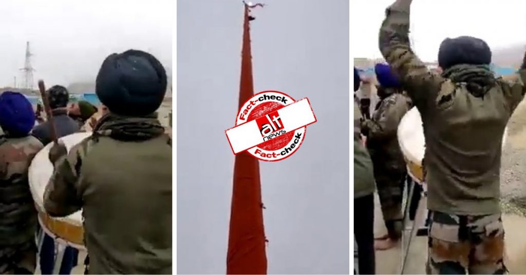 Video of Indian army men installing Sikh flag is from Leh, not Indo-China border