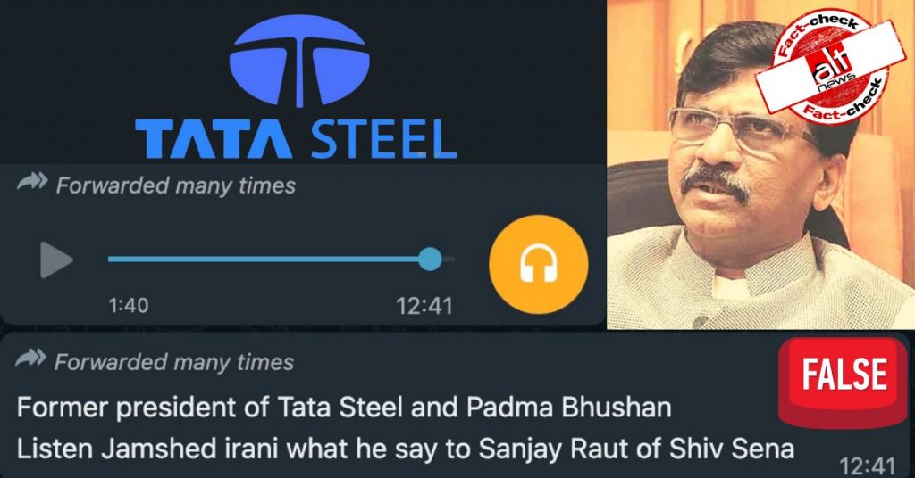 Tata Steel refutes viral audio claiming Jamshed Irani slammed Shiv Sena’s Sanjay Raut