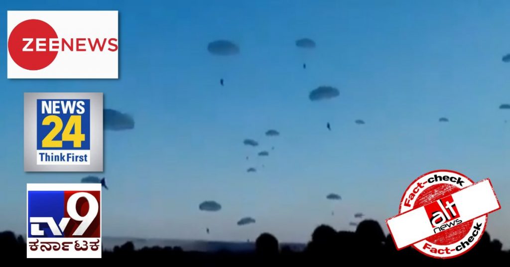 Indian news channels air old video as Russian paratroopers landing in Kharkiv, Ukraine