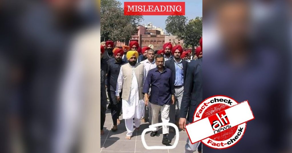 False claim about Kejriwal wearing shoes at Shaheed Bhagat Singh Memorial viral on social media