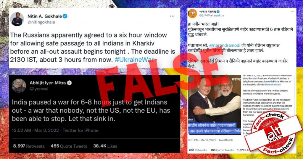 MEA denies Russia “stopped war for 6 hours” at India’s behest