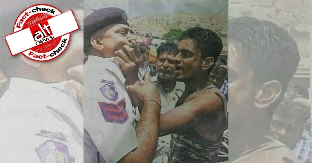 Old image from Jodhpur falsely shared as Muslim man roughs up cop