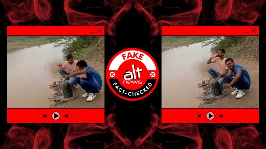 No, youth pouring beer on Shivling in this video are not Muslims