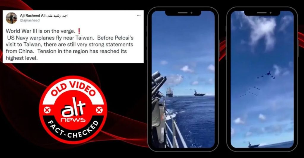 Old video of fighter jets viral as video of US Navy flying in Taiwan ahead of Nancy Pelosi’s visit