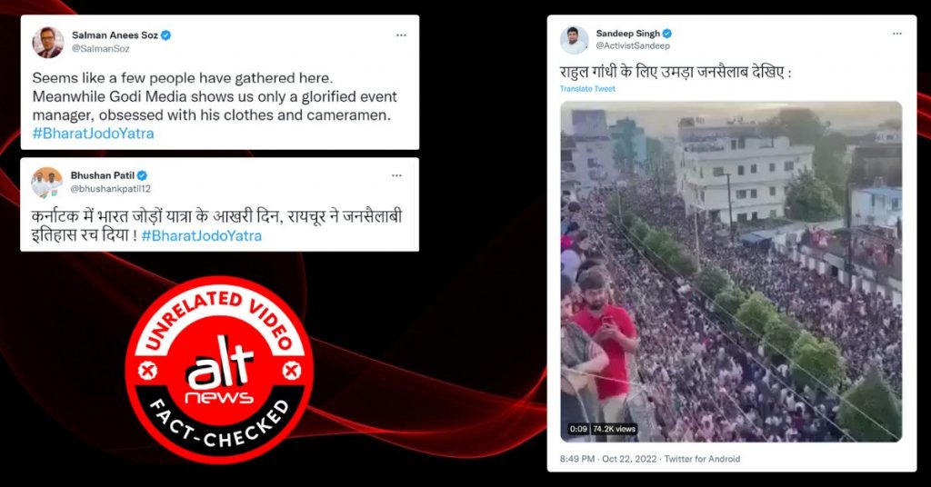 Congress leaders share Andhra festival crowd video as Bharat Jodo Yatra gathering
