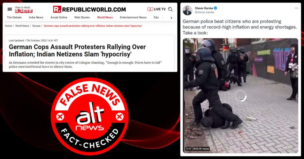 Video of German cop action against football fans viral as assault on price-rise protesters
