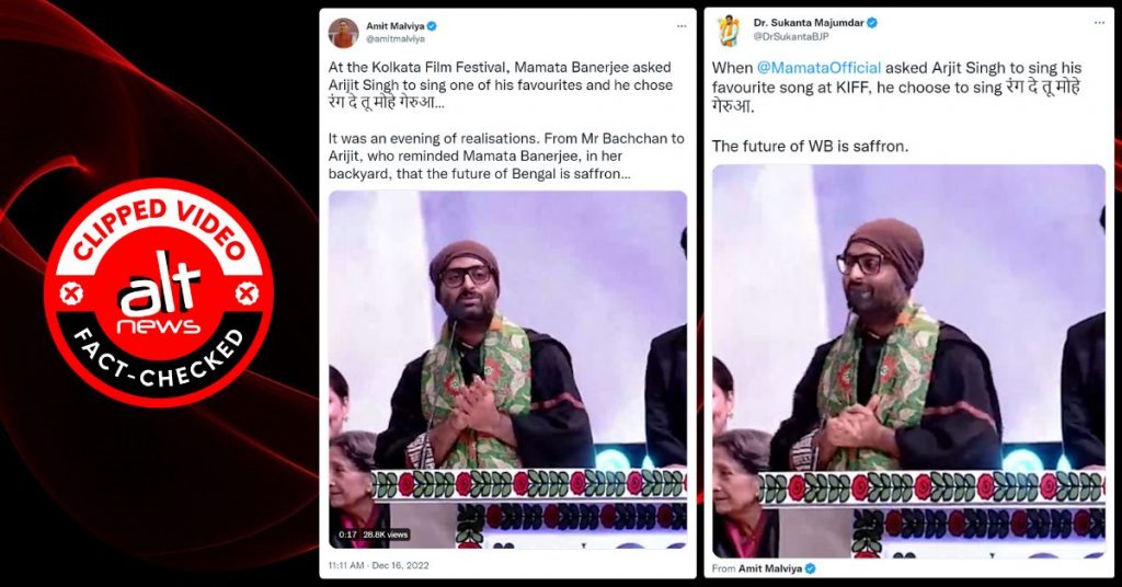 Amit Malviya tweets clipped video to claim Arijit Singh sang ‘Gerua’ to send political message to Mamata