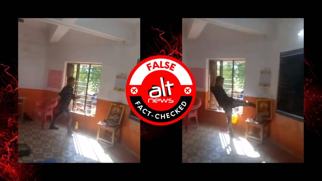 No, man destroying Saraswati image in viral video is not a Muslim