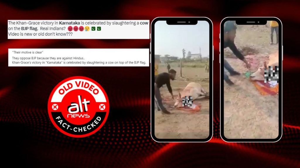 Viral video of cow slaughter on BJP flag is from Manipur, 2022, not Karnataka