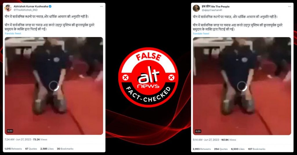Video from Thailand falsely shared as Muslim man assaulted in China for praying in public