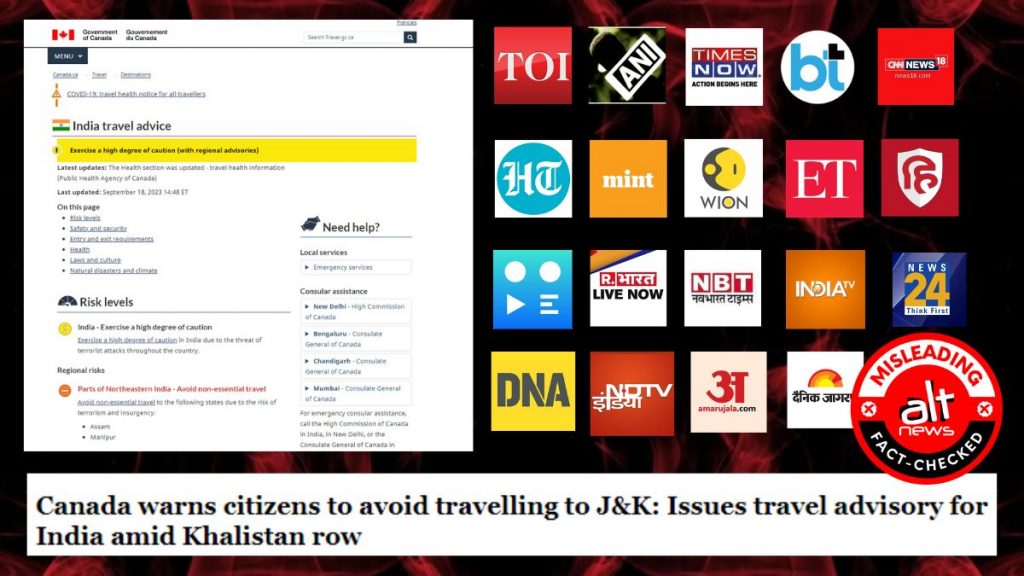 Did Canada issue a travel advisory against India amid worsening diplomatic ties?
