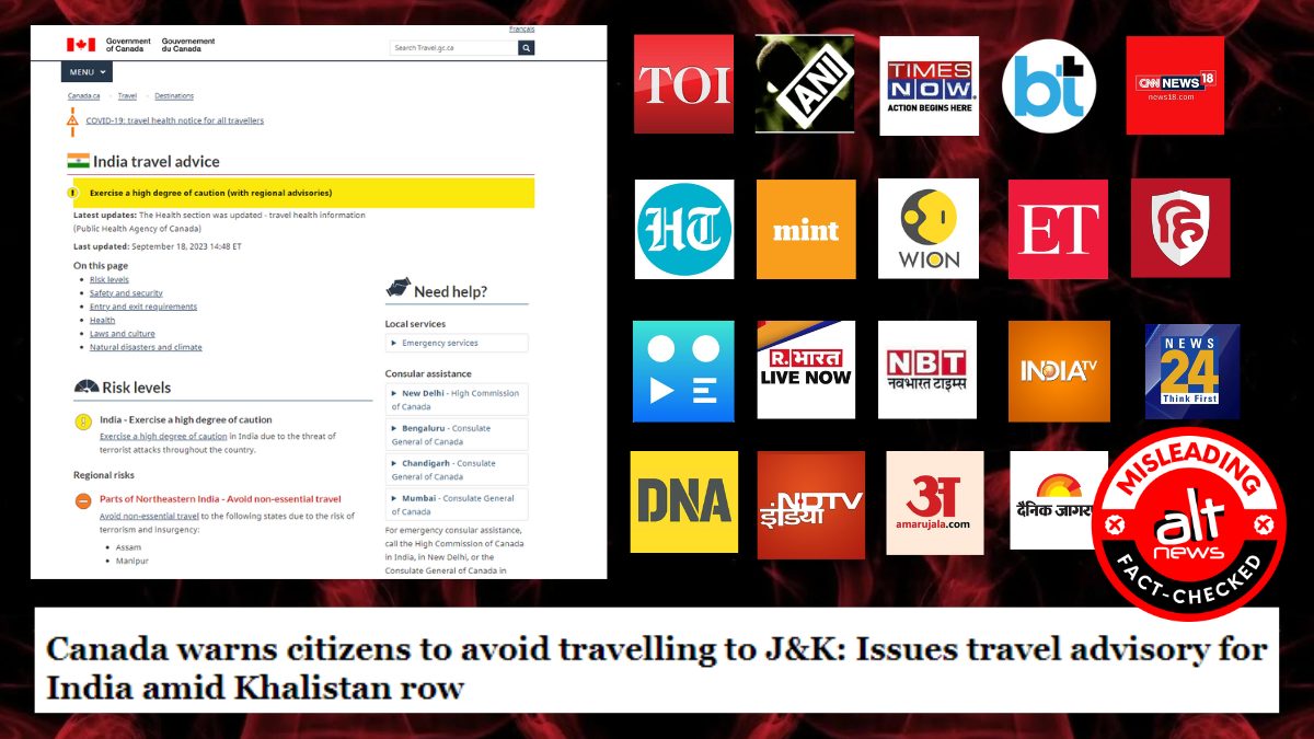Did Canada issue a travel advisory against India amid worsening diplomatic ties?