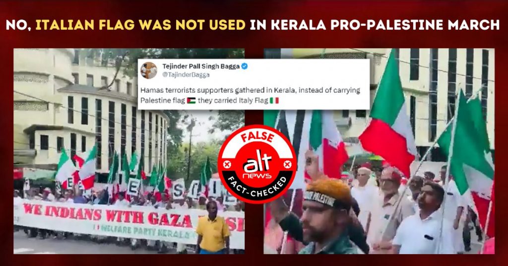 ‘Save Gaza’ march in Kerala: Flag used is not Italian, but of Welfare Party of India
