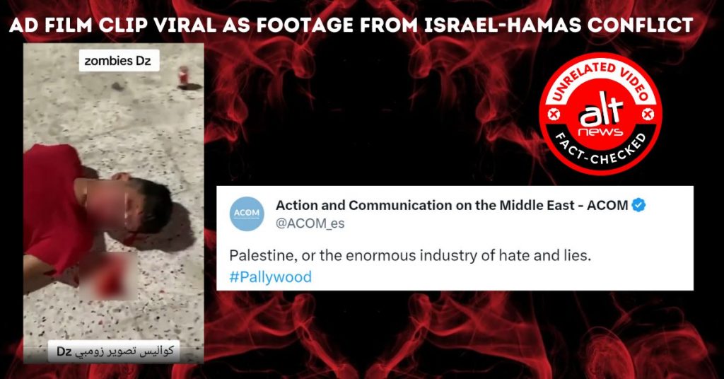Ad film shooting clip viral as visuals of violence from Israel-Palestine conflict