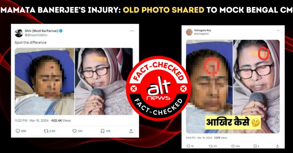 Mamata Banerjee’s injury: Old photo shared in a collage to mock Bengal CM
