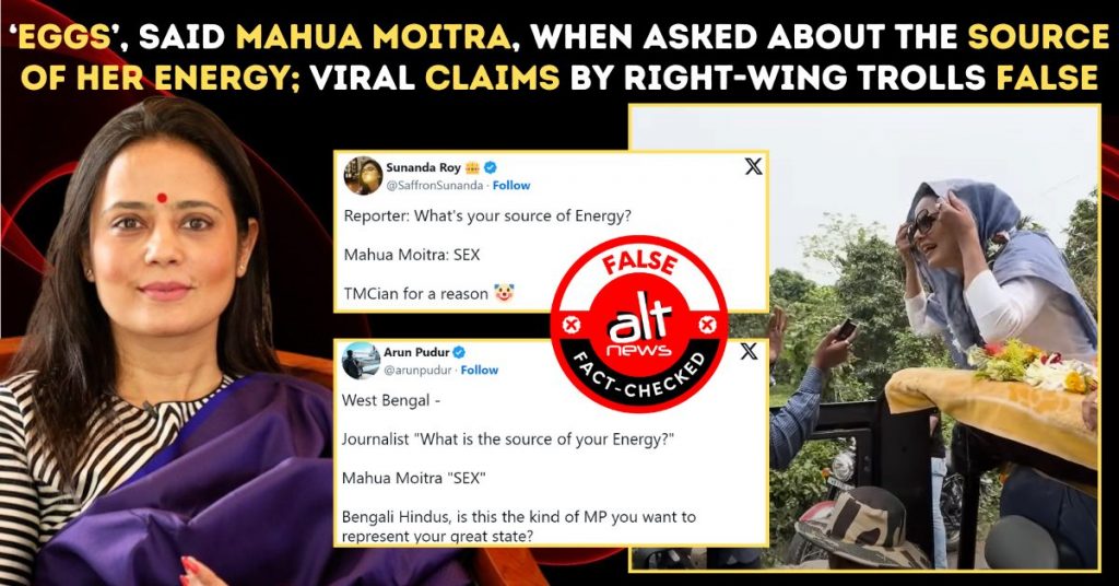Mahua Moitra says ‘eggs’ is the source of her energy, Right Wing hears ‘sex’
