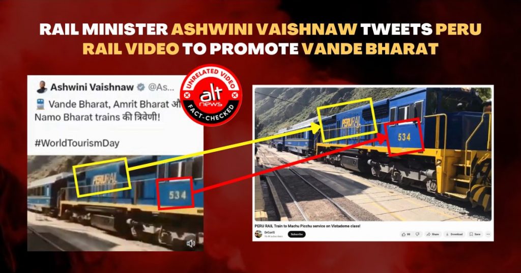 Rail minister Ashwini Vaishnaw tweets Peru Rail video to promote Vande Bharat