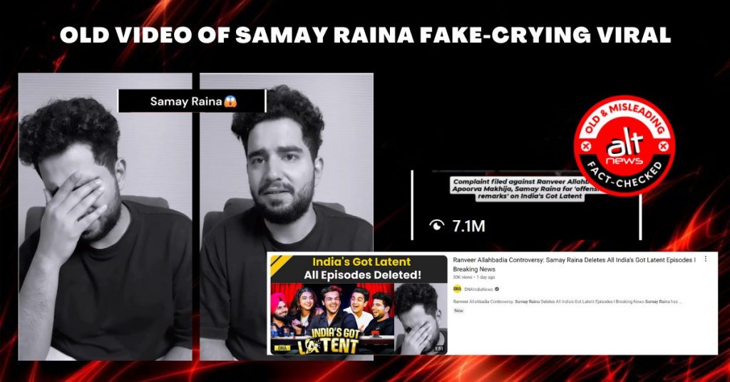 Months old, satirical video of Samay Raina crying viral amid row over ‘India’s Got Latent’
