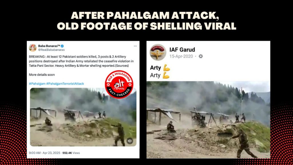 Old video of shelling viral as Indian army retaliating against Pakistan after Pahalgam attack