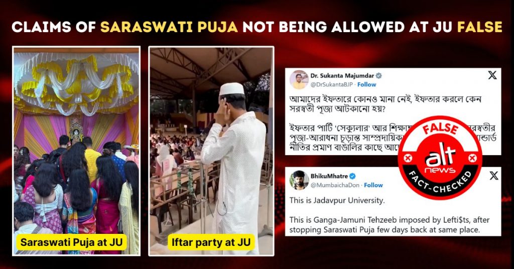 Fact Check: Claims of Saraswati Puja not being allowed at Kolkata’s Jadavpur University entirely false