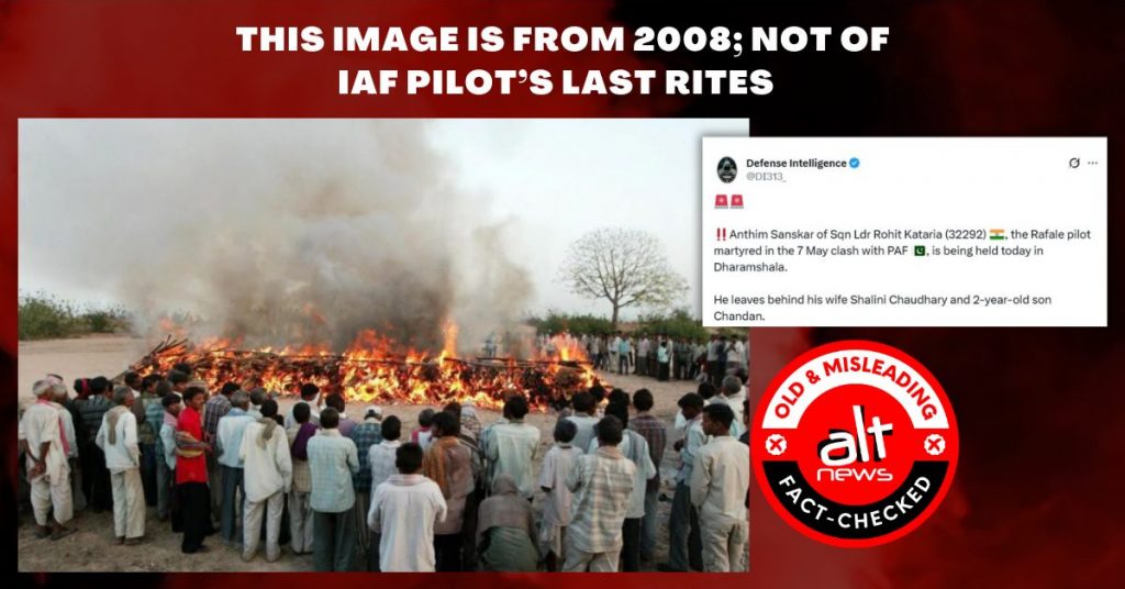 17-year old image of mass cremation shared as last rites of IAF pilot killed in Pakistan airstrike